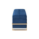 Baxton Studio Parker Glam and Luxe Navy Blue Velvet Upholstered and Gold Metal Finished Storage Ottoman