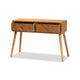 Baxton Studio Mae Mid-Century Modern Natural Brown Finished Wood 2-Drawer Console Table WHI-JY20A151-Console