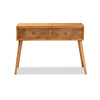 Baxton Studio Mae Mid-Century Modern Natural Brown Finished Wood 2-Drawer Console Table WHI-JY20A151-Console