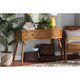 Baxton Studio Mae Mid-Century Modern Natural Brown Finished Wood 2-Drawer Console Table