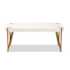 Baxton Studio Kassa Contemporary Glam and Luxe Brushed Gold Metal and White Finished Wood Coffee Table WHI-JY20A156-White-Gold-CT