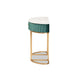 Baxton Studio Beale Luxe and Glam Green Velvet Upholstered and Brushed Gold Finished 1-Drawer Console Table with Faux Marble Tabletop