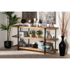 Baxton Studio Tarah Modern Rustic and Industrial Natural Brown Finished Wood and Black Finished Metal Console Table