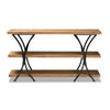 Baxton Studio Terrell Modern Rustic and Industrial Natural Brown Finished Wood and Black Finished Metal Console Table