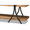 Baxton Studio Terrell Modern Rustic and Industrial Natural Brown Finished Wood and Black Finished Metal Console Table