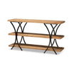 Baxton Studio Terrell Modern Rustic and Industrial Natural Brown Finished Wood and Black Finished Metal Console Table