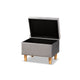 Baxton Studio Elias Modern and Contemporary Grey Velvet Fabric Upholstered and Oak Brown Finished Wood Storage Ottoman