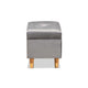 Baxton Studio Elias Modern and Contemporary Grey Velvet Fabric Upholstered and Oak Brown Finished Wood Storage Ottoman