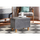 Baxton Studio Elias Modern and Contemporary Grey Velvet Fabric Upholstered and Oak Brown Finished Wood Storage Ottoman