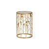 Baxton Studio Anaya Modern and Contemporary Glam Brushed Gold Finished Metal and Glass Leaf Accent End Table WHI-JY20A251-Gold-ET