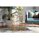 Baxton Studio Anaya Modern and Contemporary Glam Brushed Gold Finished Metal and Glass Leaf Accent End Table