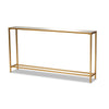 Baxton Studio Alessa Modern and Contemporary Glam Gold Finished Metal and Mirrored Glass Console Table WHI-JY20A254-Gold-Console