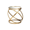 Baxton Studio Desma Glam and Luxe Gold Finished Metal and Mirrored Glass End Table WHI-JY20A260-Gold-ET