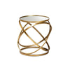 Baxton Studio Desma Glam and Luxe Gold Finished Metal and Mirrored Glass End Table WHI-JY20A260-Gold-ET