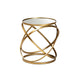 Baxton Studio Desma Glam and Luxe Gold Finished Metal and Mirrored Glass End Table WHI-JY20A260-Gold-ET