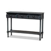 Baxton Studio Garvey French Provincial Dark Blue Gray Wood 3-Drawer Entryway Console Table