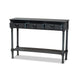 Baxton Studio Garvey French Provincial Dark Blue Gray Wood 3-Drawer Entryway Console Table