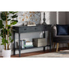 Baxton Studio Garvey French Provincial Dark Blue Gray Wood 3-Drawer Entryway Console Table