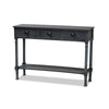 Baxton Studio Garvey French Provincial Dark Blue Gray Wood 3-Drawer Entryway Console Table