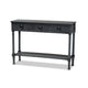 Baxton Studio Garvey French Provincial Dark Blue Gray Wood 3-Drawer Entryway Console Table