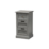 Baxton Studio Sheldon Modern and Contemporary Vintage Grey Finished Wood and Synthetic Rattan 3-Drawer End Table WHI-JY20B072-Grey-ET