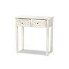 Baxton Studio Lambert Classic and Traditional White Finished Wood 2-Drawer Console Table WHI-JY20B082-White-Console