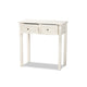 Baxton Studio Lambert Classic and Traditional White Finished Wood 2-Drawer Console Table WHI-JY20B082-White-Console