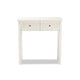 Baxton Studio Lambert Classic and Traditional White Finished Wood 2-Drawer Console Table WHI-JY20B082-White-Console