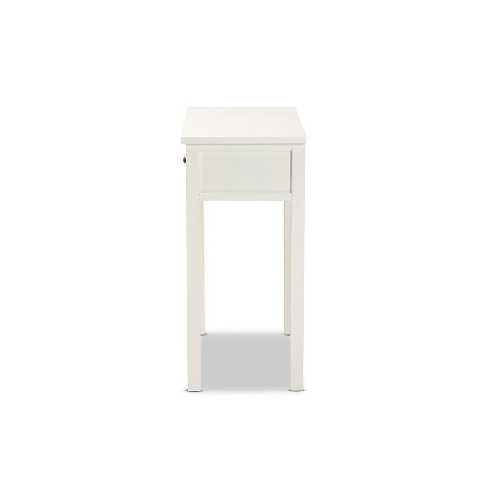 Baxton Studio Lambert Classic and Traditional White Finished Wood 2-Drawer Console Table WHI-JY20B082-White-Console