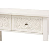 Baxton Studio Lambert Classic and Traditional White Finished Wood 2-Drawer Console Table WHI-JY20B082-White-Console