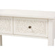Baxton Studio Lambert Classic and Traditional White Finished Wood 2-Drawer Console Table WHI-JY20B082-White-Console