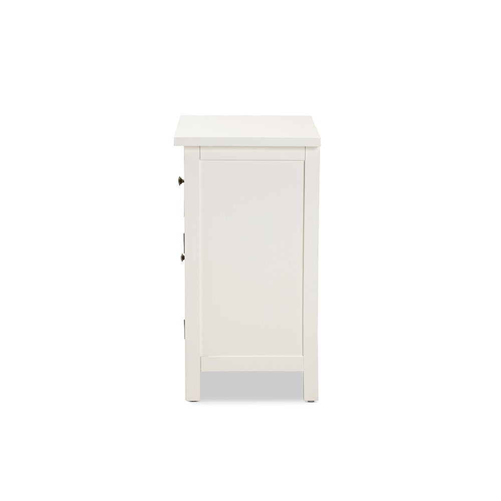 Baxton Studio Lambert Classic and Traditional White Finished Wood 1-Drawer End Table WHI-JY20B083-White-ET