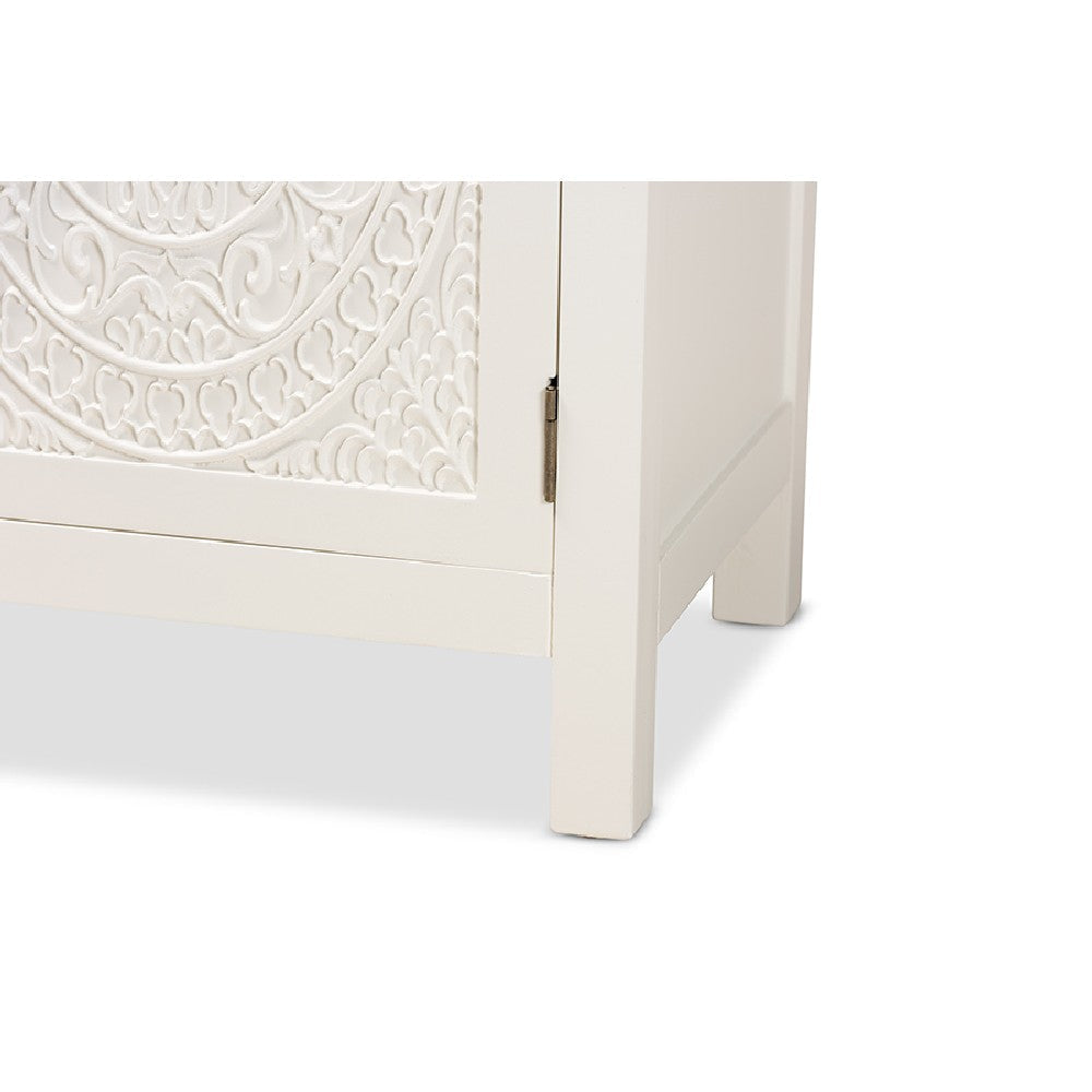 Baxton Studio Lambert Classic and Traditional White Finished Wood 1-Drawer End Table WHI-JY20B083-White-ET