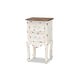 Baxton Studio Levron Classic and Traditional Two-Tone Walnut Brown and Antique White Finished Wood 2-Drawer End Table