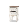 Baxton Studio Levron Classic and Traditional Two-Tone Walnut Brown and Antique White Finished Wood 2-Drawer End Table