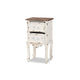 Baxton Studio Levron Classic and Traditional Two-Tone Walnut Brown and Antique White Finished Wood 2-Drawer End Table