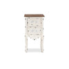 Baxton Studio Levron Classic and Traditional Two-Tone Walnut Brown and Antique White Finished Wood 2-Drawer End Table