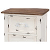 Baxton Studio Levron Classic and Traditional Two-Tone Walnut Brown and Antique White Finished Wood 2-Drawer End Table