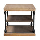 Baxton Studio Sebastian Traditional Industrial Greywashed Wood and Black Metal 3-Tier End Table