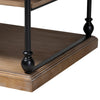 Baxton Studio Sebastian Traditional Industrial Greywashed Wood and Black Metal 3-Tier End Table