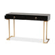 Baxton Studio Beagan Modern and Contemporary Black Finished Wood and Gold Metal 2-Drawer Console Table