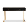 Baxton Studio Beagan Modern and Contemporary Black Finished Wood and Gold Metal 2-Drawer Console Table