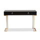 Baxton Studio Beagan Modern and Contemporary Black Finished Wood and Gold Metal 2-Drawer Console Table