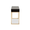 Baxton Studio Beagan Modern and Contemporary Black Finished Wood and Gold Metal 2-Drawer Console Table