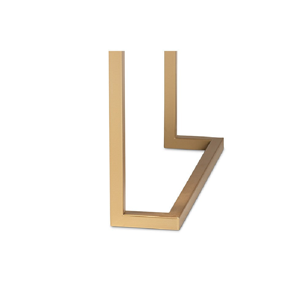 Baxton Studio Beagan Modern and Contemporary Black Finished Wood and Gold Metal 2-Drawer Console Table