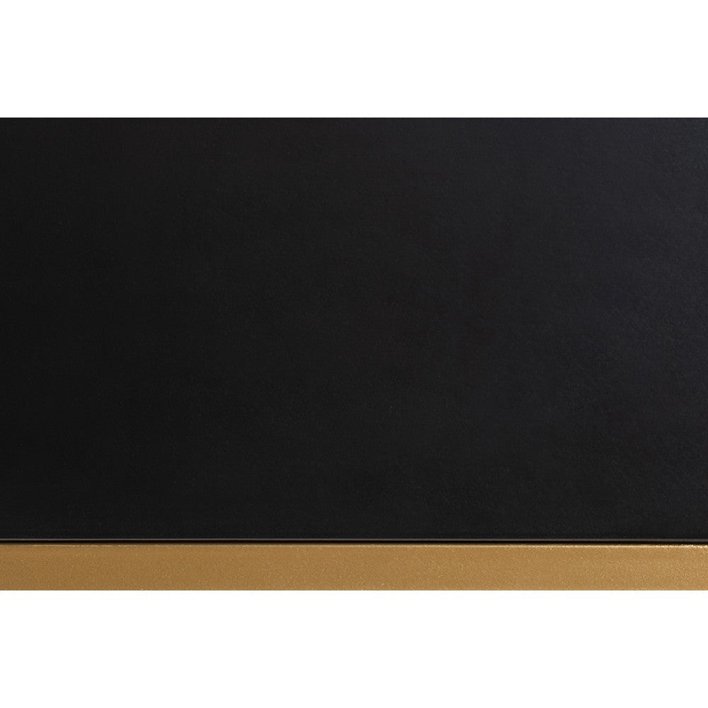 Baxton Studio Beagan Modern and Contemporary Black Finished Wood and Gold Metal 2-Drawer Console Table