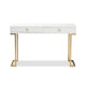 Baxton Studio Beagan Modern and Contemporary White Finished Wood and Gold Metal 2-Drawer Console Table