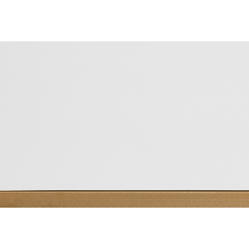 Baxton Studio Beagan Modern and Contemporary White Finished Wood and Gold Metal 2-Drawer Console Table