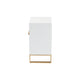 Baxton Studio Giolla Contemporary Glam and Luxe White Finished Wood and Gold Metal 2-Drawer End Table WHI-JY21A014-Wood-Metal-White-Gold-ET