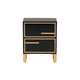 Baxton Studio Giolla Contemporary Glam and Luxe Black Finished Wood and Gold Metal 2-Drawer End Table WHI-JY21A015-Wood-Metal-Black-Gold-ET